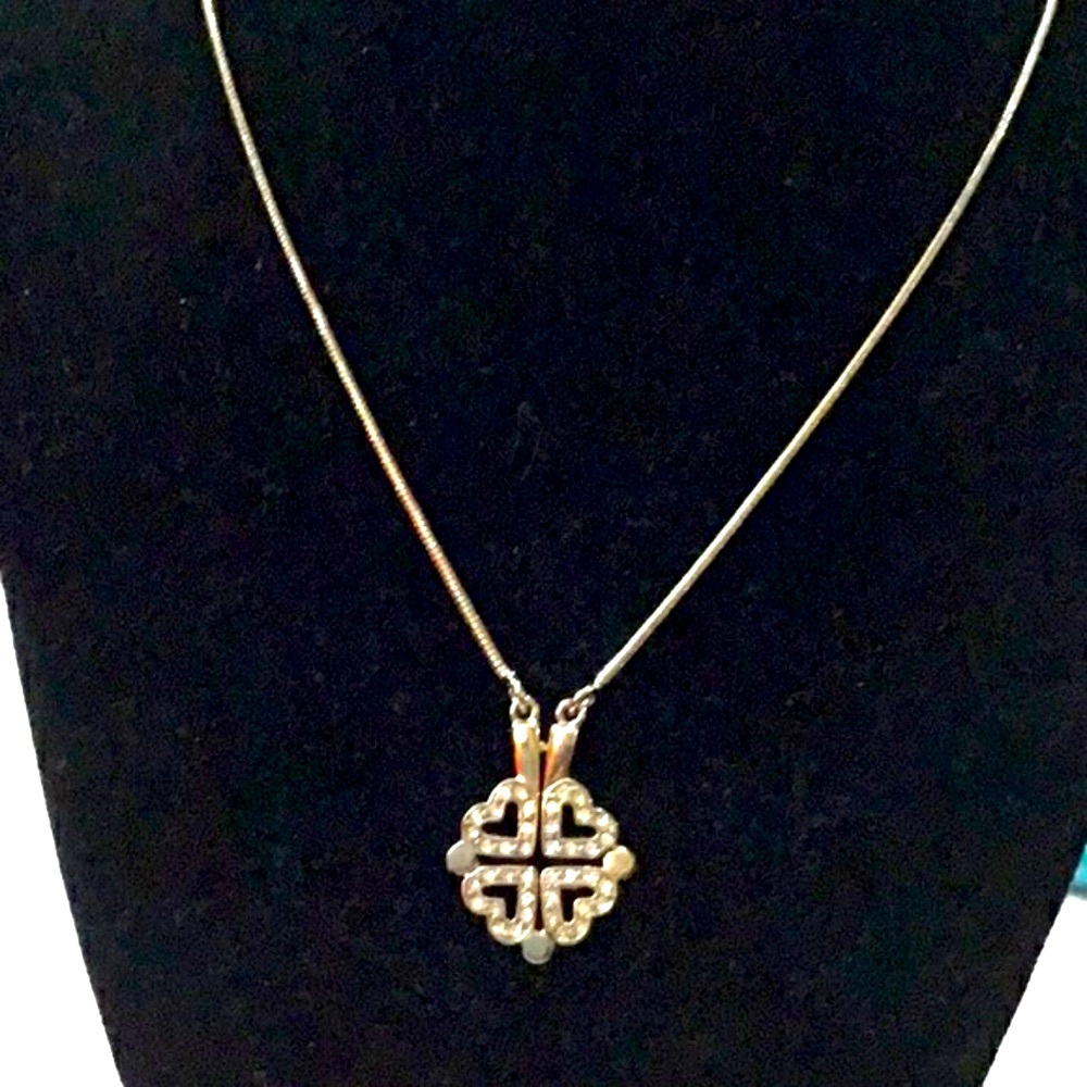 Vintage Park Lane heart 4 leaf clover necklace